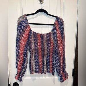 Sugarfox Multi-Print Smocked Top